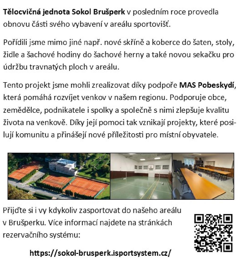 Sokol Brušperk dotace MAS pobeskydí