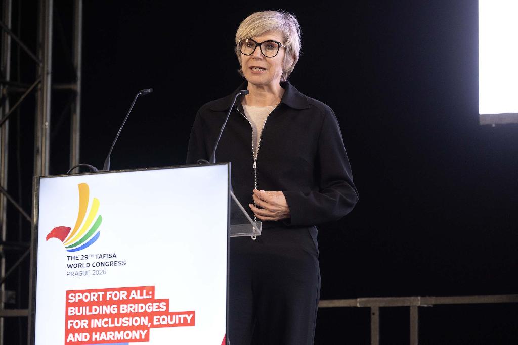 Kateřina Neumannová na zahájení 29. světového kongresu TAFISA 2026 v Tyršově domě