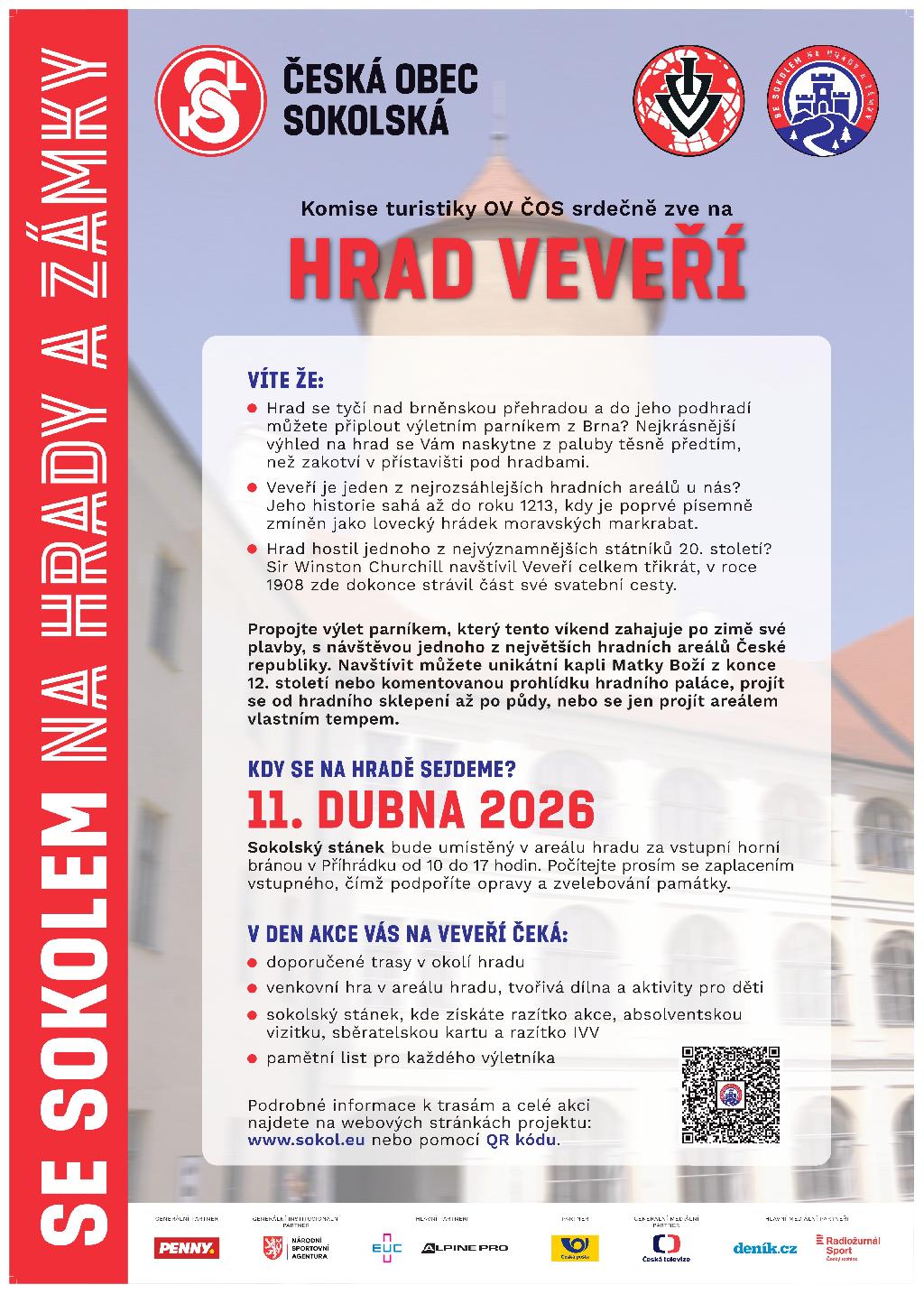 plakát Se Sokolem na hrady a zámky Veveří